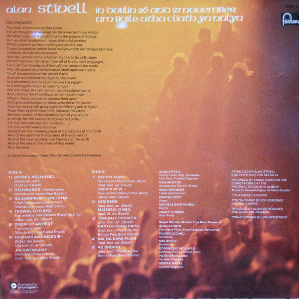 Alan Stivell : In Dublin - Am Baile Atha Cliath Yn Nulyn (LP, Album)