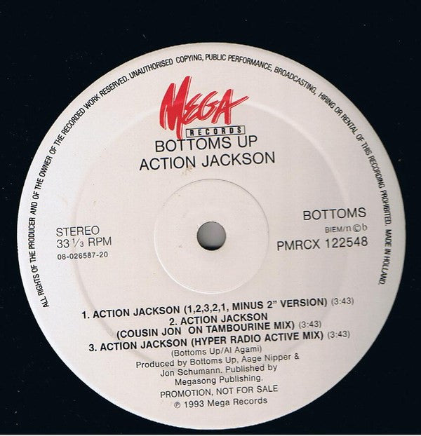 Bottoms Up : Action Jackson (12", Promo)