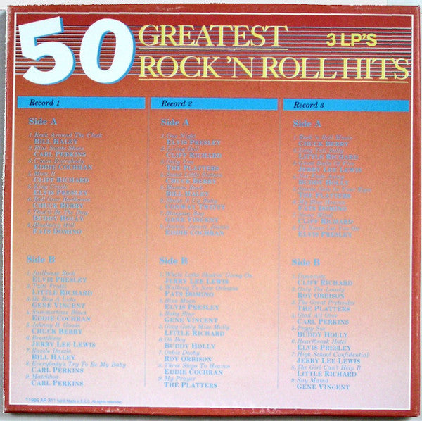 Various : 50 Greatest Rock 'n Roll Hits (3xLP, Comp + Box)