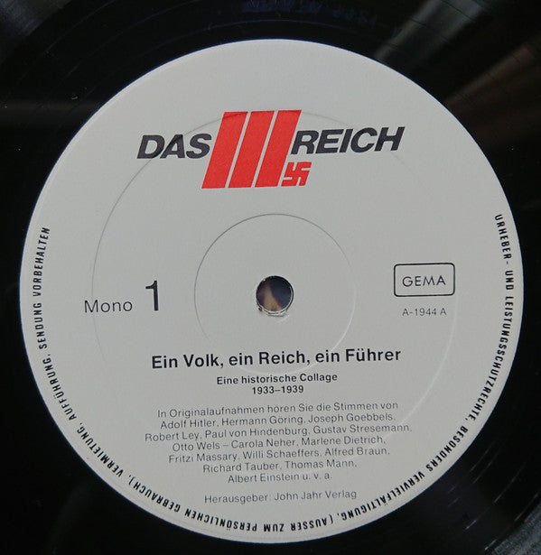 Various : Ein Volk, Ein Reich, Ein Führer: Eine Historische Collage 1933-1938 (LP, Mono)