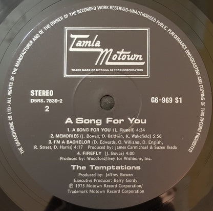 The Temptations : A Song For You (LP, Album)