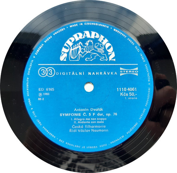 Antonín Dvořák / The Czech Philharmonic Orchestra, Václav Neumann : Symphonies Nos.5-9 (5xLP + Box)