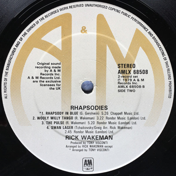 Rick Wakeman : Rhapsodies (2xLP, Album)