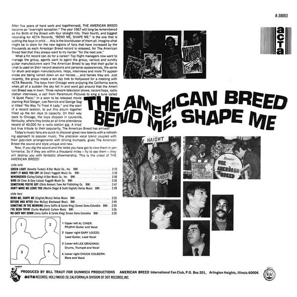 The American Breed : Bend Me, Shape Me (LP, Album, Mon)