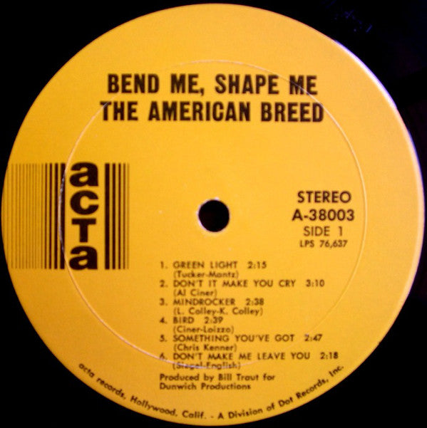 The American Breed : Bend Me, Shape Me (LP, Album, Mon)