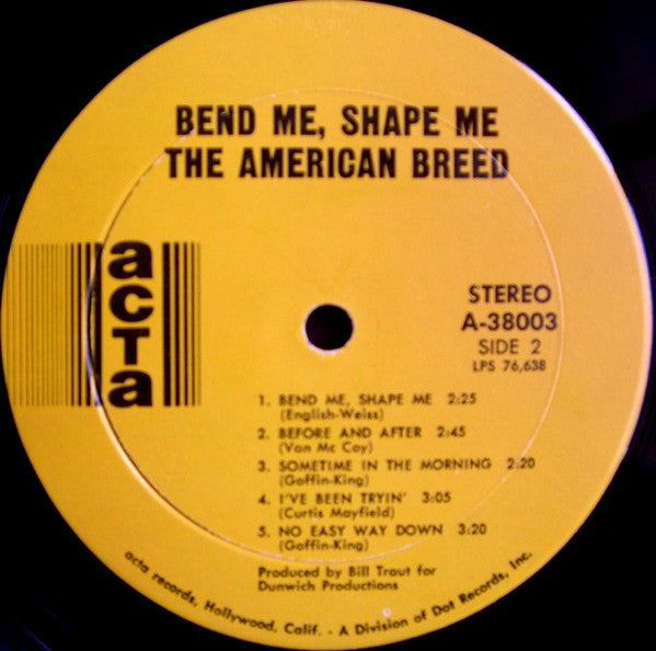 The American Breed : Bend Me, Shape Me (LP, Album, Mon)