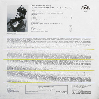Benjamin Britten / Ralph Vaughan Williams, Nora Grumlíková, Peter Maag : Violin Concerto / Violin Concerto (LP, RP, Blu)