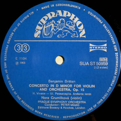 Benjamin Britten / Ralph Vaughan Williams, Nora Grumlíková, Peter Maag : Violin Concerto / Violin Concerto (LP, RP, Blu)