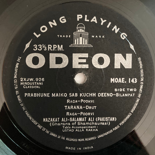 Ustad Nazakat Ali Khan & Ustad Salamat Ali Khan : Nazakat Salamat (LP, Album, RP)