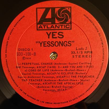 Yes : Yessongs (3xLP, Album, RE)