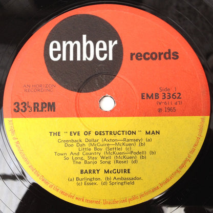 Barry McGuire : 'The Eve Of Destruction Man' (LP, Comp, Mono)