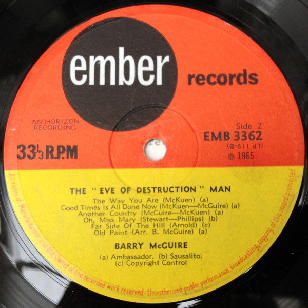 Barry McGuire : 'The Eve Of Destruction Man' (LP, Comp, Mono)