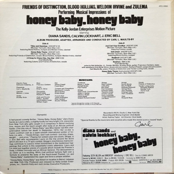 Michael Tschudin / The Friends Of Distinction, Everett 'Blood' Hollins, Weldon Irvine And Zulema : Honey Baby, Honey Baby (LP, Album)