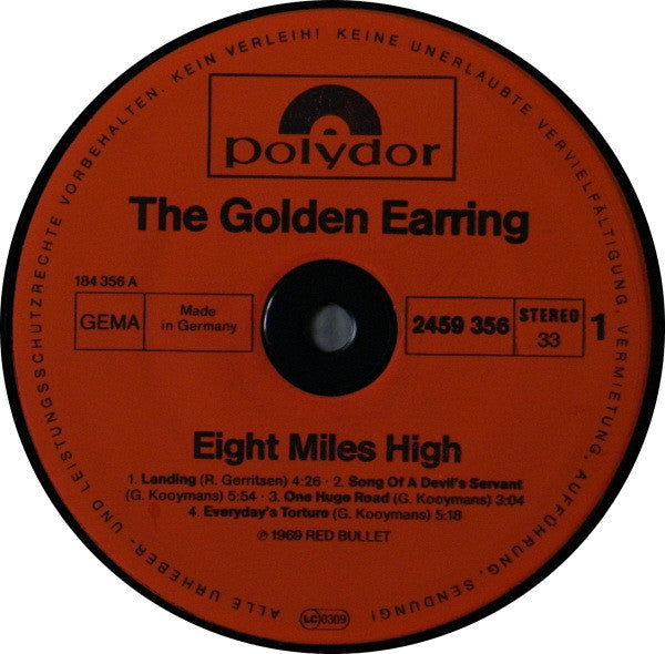 Golden Earring : Eight Miles High (LP, Album, RE)