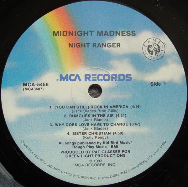 Night Ranger : Midnight Madness (LP, Album, Pin)