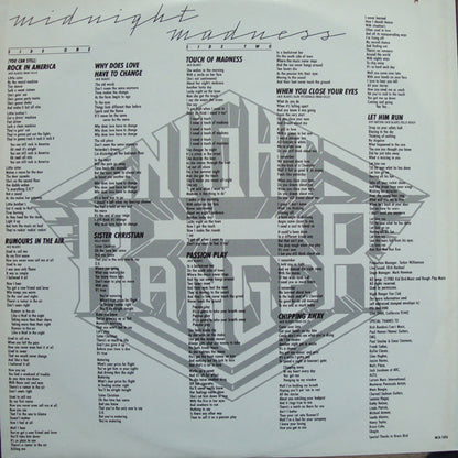 Night Ranger : Midnight Madness (LP, Album, Pin)