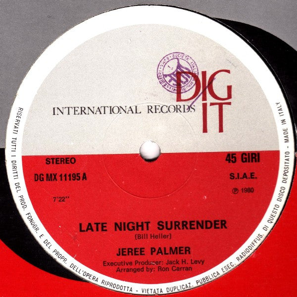 Jeree Palmer : Late Night Surrender (12")