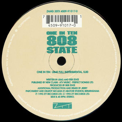 UB40, 808 State : One In Ten (12")