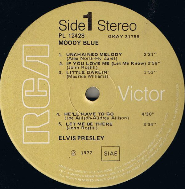 Elvis Presley : Moody Blue (LP, Album)