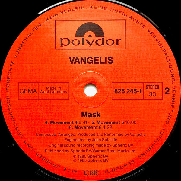 Vangelis : Mask (LP, Album)