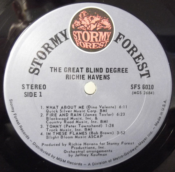 Richie Havens : The Great Blind Degree (LP, Album, Pit)