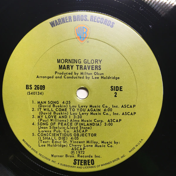 Mary Travers : Morning Glory (LP, Album, Ter)