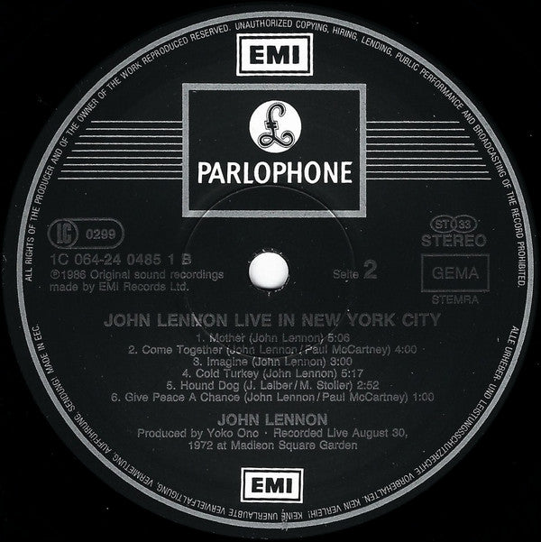 John Lennon : Live In New York City (LP, Album)
