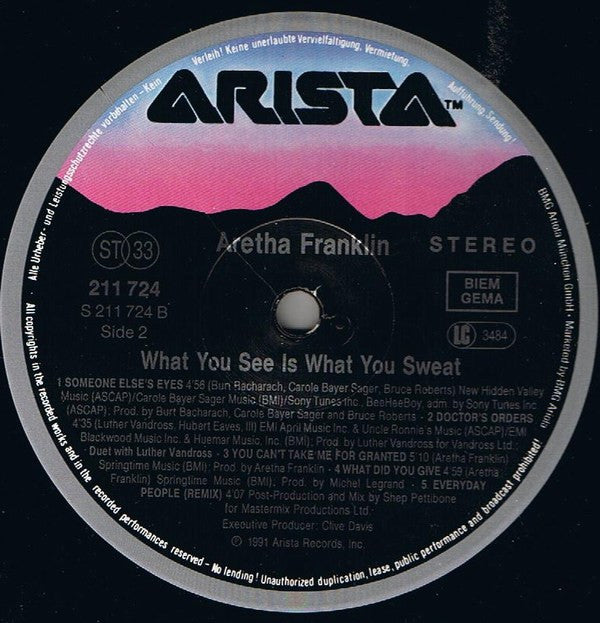 Aretha Franklin : What You See Is What You Sweat (LP, Album)