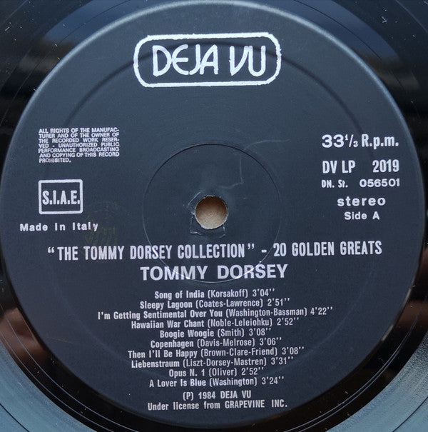 Tommy Dorsey : The Tommy Dorsey Collection - 20 Golden Greats (LP, Album, Comp)