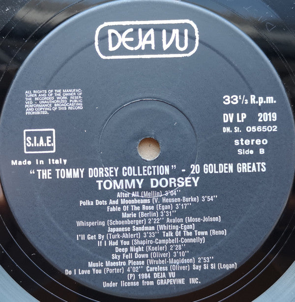 Tommy Dorsey : The Tommy Dorsey Collection - 20 Golden Greats (LP, Album, Comp)