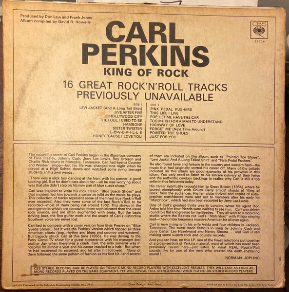 Carl Perkins : King Of Rock (LP, Comp)