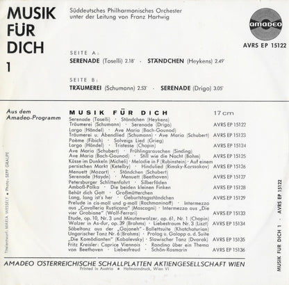 Süddeutsche Philharmonie, Franz Hartwig : Musik Für Dich 1 (Hibiscus) (7", EP, RP)