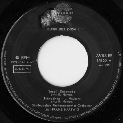 Süddeutsche Philharmonie, Franz Hartwig : Musik Für Dich 1 (Hibiscus) (7", EP, RP)