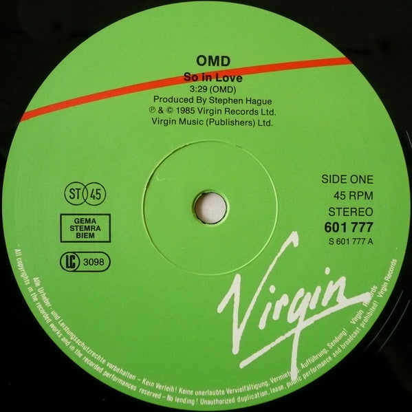 Orchestral Manoeuvres In The Dark : So In Love (12", Single)