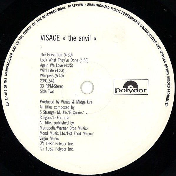 Visage : The Anvil (LP, Album)