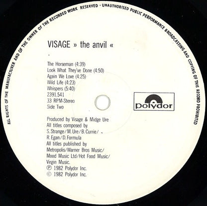 Visage : The Anvil (LP, Album)