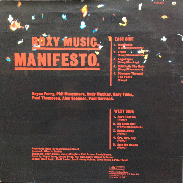 Roxy Music : Manifesto (LP, Album)