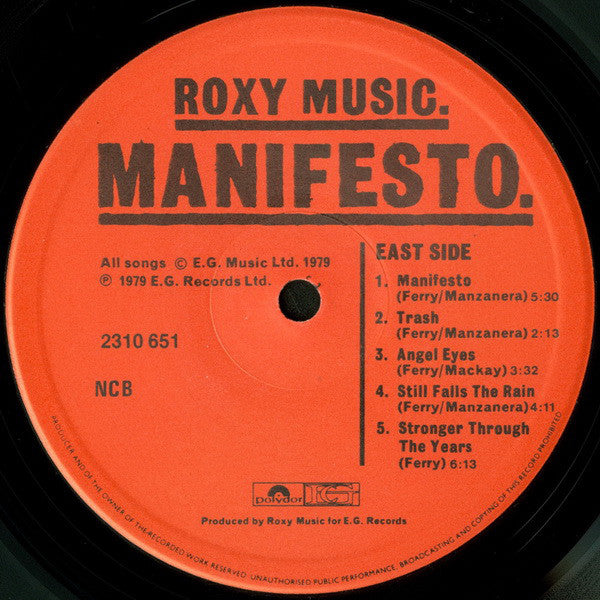 Roxy Music : Manifesto (LP, Album)