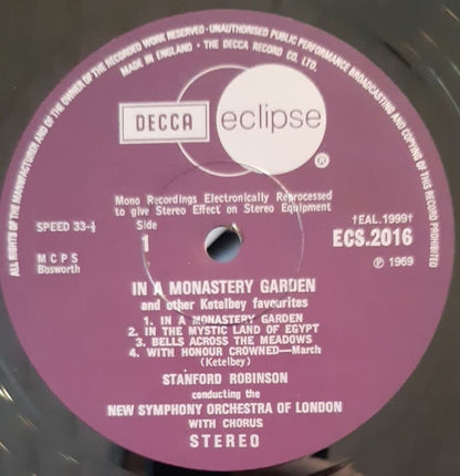 Albert W. Ketelbey — Stanford Robinson Conducting The The New Symphony Orchestra Of London : In A Monastery Garden (LP, Album, RE)