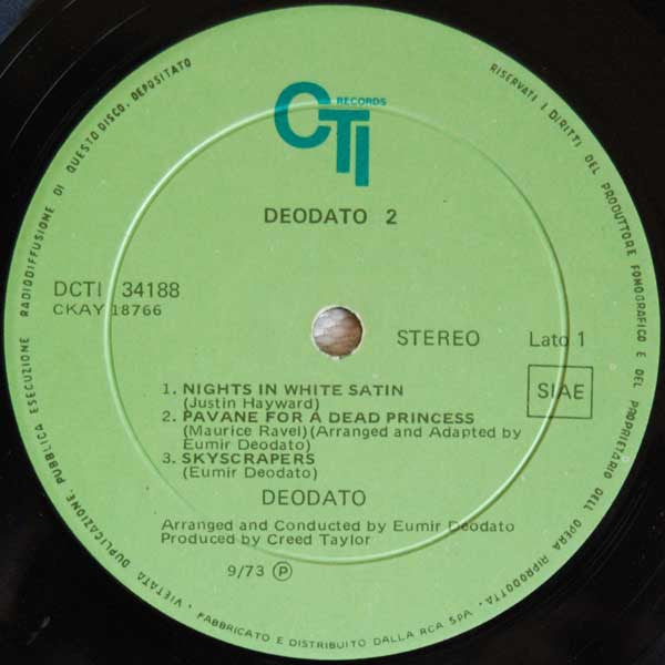 Eumir Deodato : Deodato 2 (LP, Album, Gat)