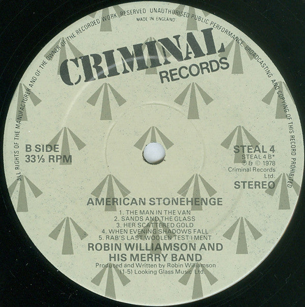 Robin Williamson & His Merry Band : American Stonehenge (LP, Album)