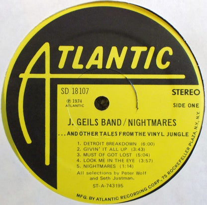 The J. Geils Band : Nightmares ...And Other Tales From The Vinyl Jungle (LP, Album, Pre)