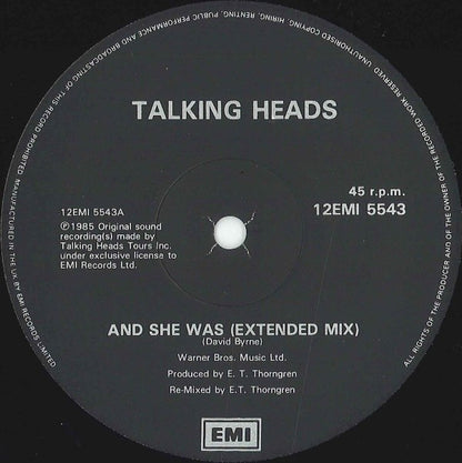 Talking Heads : And She Was (12")