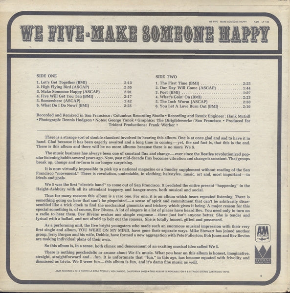 We Five : Make Someone Happy (LP, Mon)