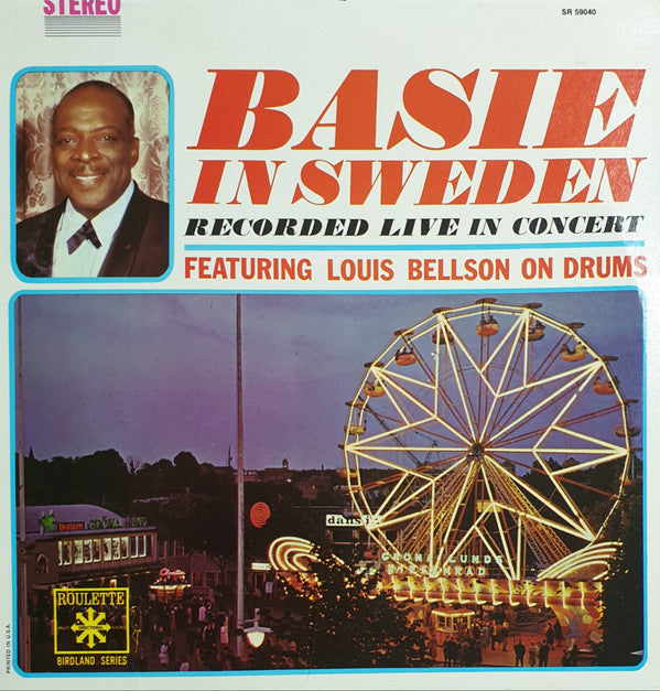 Count Basie Orchestra Featuring Louis Bellson : Basie In Sweden (LP, Album, RE)