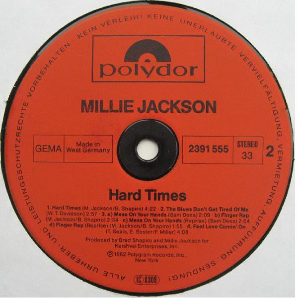 Millie Jackson : Hard Times (LP, Album)