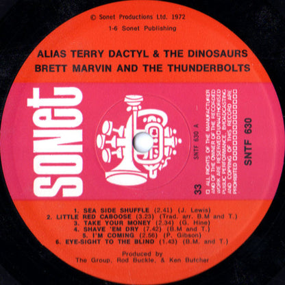 Brett Marvin & The Thunderbolts : Alias Terry Dactyl & The Dinosaurs (LP, Album, Comp)