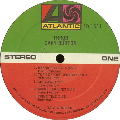 Gary Burton : Throb (LP, Album, PR )