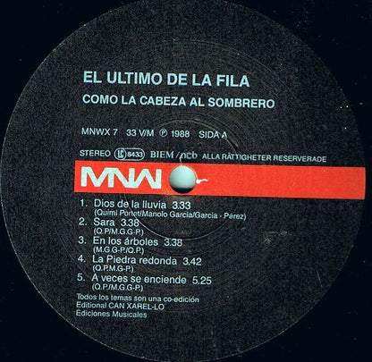 El Último De La Fila : Como La Cabeza Al Sombrero (LP, Album)