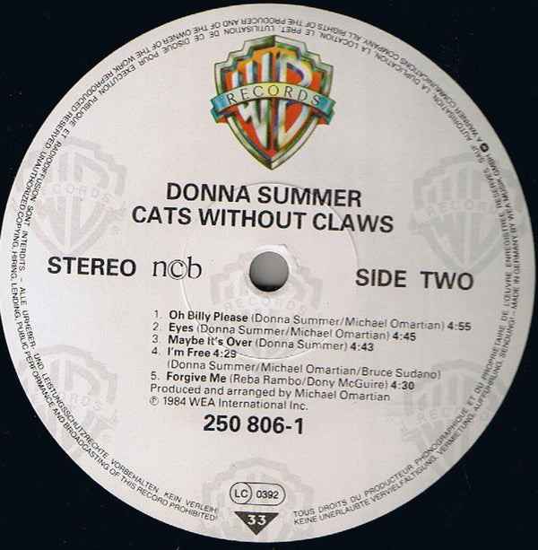 Donna Summer : Cats Without Claws (LP, Album)